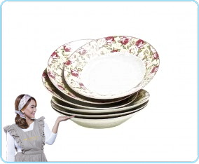 BA179 Mawar 6 Pcs Piring Makan 9 inch